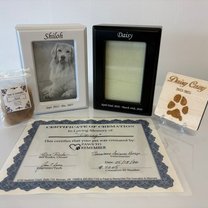engraved photo frame urns in white and black